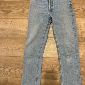 Agolde Blue Denim Jeans Button Fly Size 24